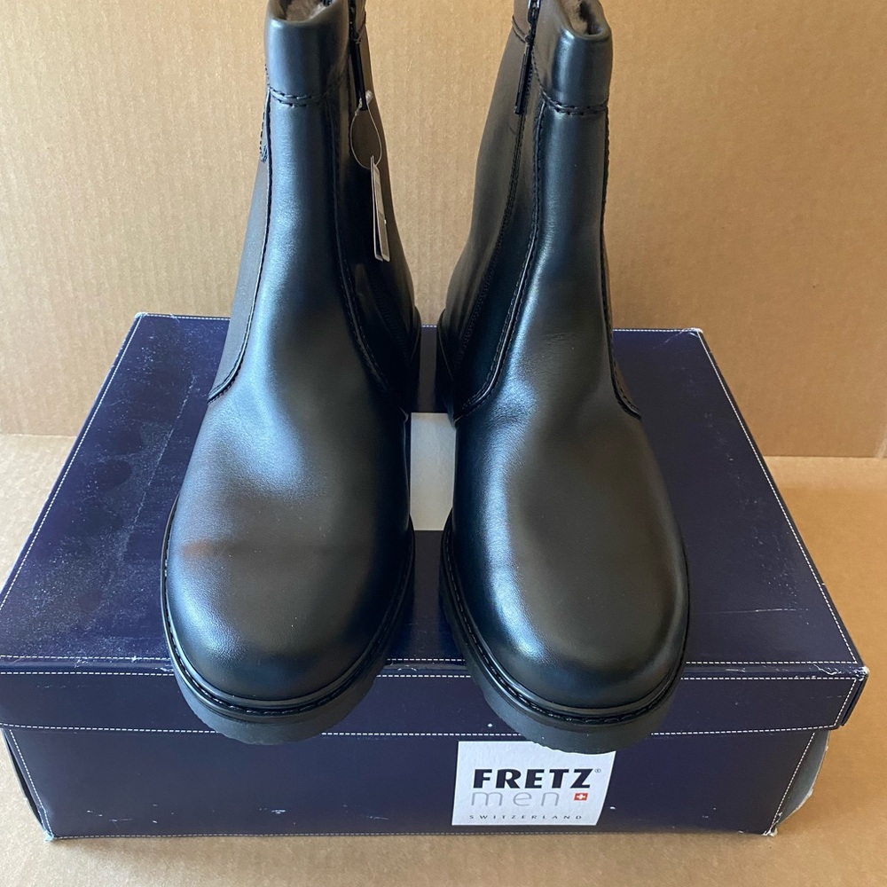 Fretz mens black leather boots size 11